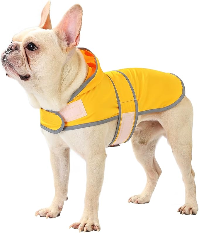 Dog Raincoat Hooded,Waterproof Rain Coat for Dogs with Adjustable Belly Strap,Reflective Strips, Lightweight Slicker Poncho Rain Jacket for Small Medium Large Dogs