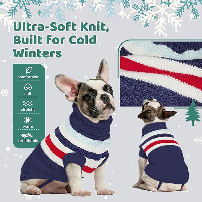 Dog Sweater Small Winter Clothes Sweaters pet Warm Puppy Medium Fleece Soft Turtleneck Pullover Large Girl Frenchie Clothes Puppy Clothes for Small Dogs Girl