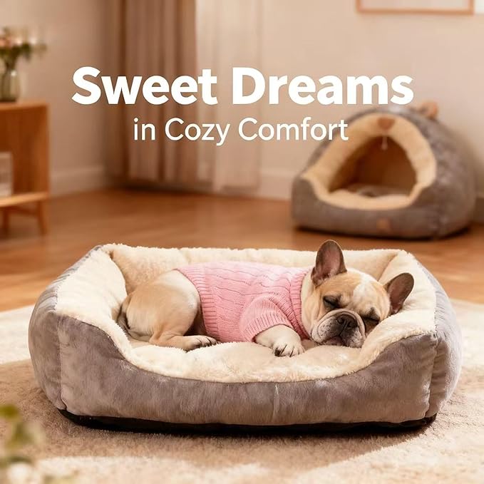 Medium/Large Dog Sweater, Warm Dog Winter Coat w/Sleeves, Comfortable High Neck Premium Dog Clothes for Bulldog-Best for Holidays, Daily Walks L Pink