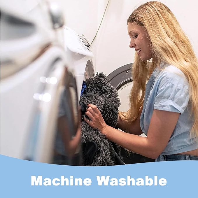 PawProof Fuzzy Pet Throw Blanket - Waterproof Blanket for Dogs & Cats - Faux Fur & Ultra-Soft Microsuede - Grey L Size (48"x76")