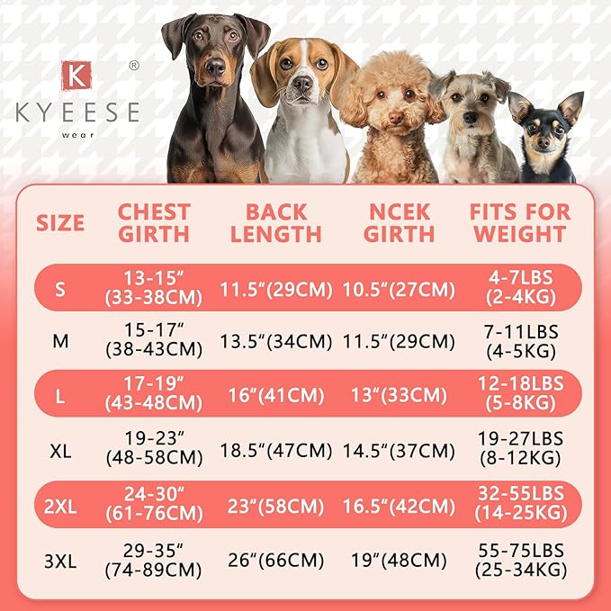 KYEESE 3Pack Dog Sweater Lightweight Pet Coat Pullover Pets Clothes Stretchy Pet Fleece Sweater Comfy Dog Sweaters for Large Dogs Soft Pets Sweaters Dogs Sweatshirt with Sleeves for Cold Weather