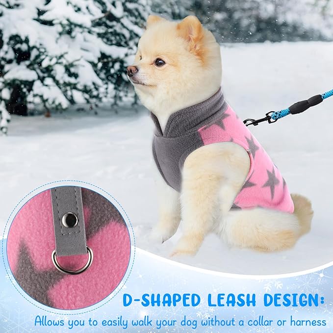 Reginary 10 Pack Medium Dog Sweaters Fleece Pet Dog Clothes with Leash Ring Soft Warm Winter Puppy Plaid Shirt(Bright)