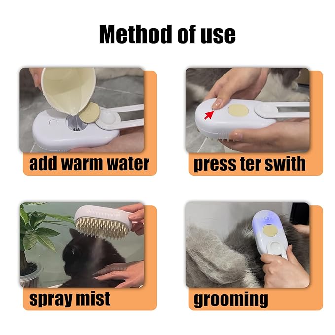 Steam Brush for Cats Dog Steam Brush,3 in 1 Pet Grooming Comb for Shedding,1PCS