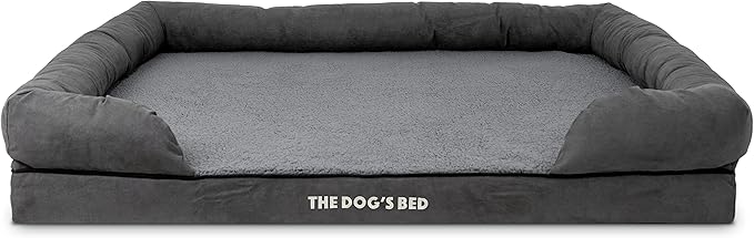The Dog’s Bed Medium Support Memory Foam Dog Bed XXL Plush Grey, Pain Relief: Arthritis, Hip & Elbow Dysplasia, Supportive, Calming, Waterproof Washable Cover