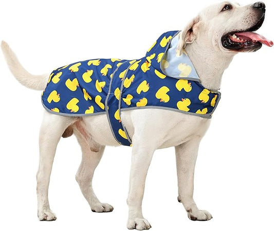 Dog Raincoat Hooded,Waterproof Rain Coat for Dogs with Adjustable Belly Strap,Reflective Strips, Lightweight Slicker Poncho Rain Jacket for Small Medium Large Dogs