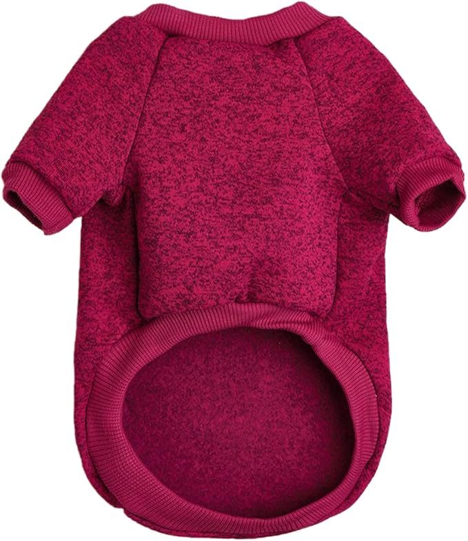 Jecikelon Dog Clothes Dogs Sweater Soft Puppies Clothing Winter Puppy Sweaters Warm Outfit for Dogs Small XXS XS Cat Apparel (Wine red, XS)