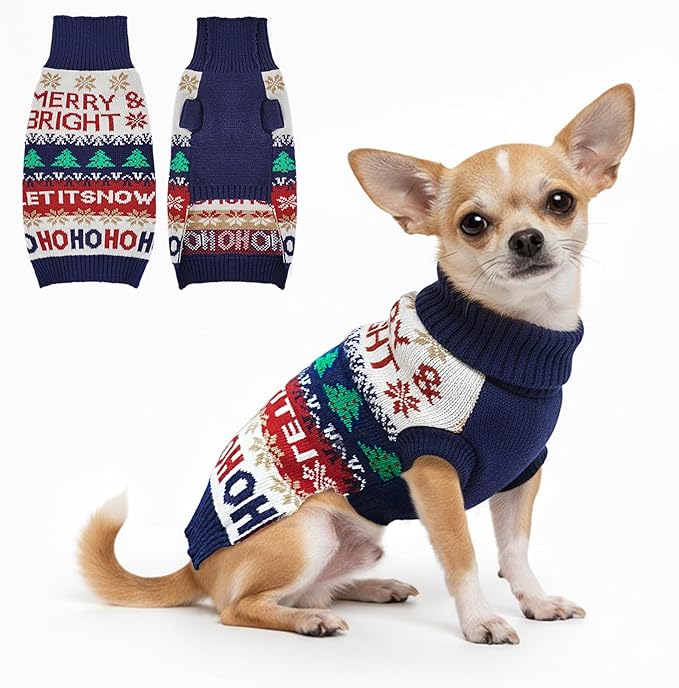 Dog Sweater Small Winter Clothes Sweaters pet Warm Puppy Medium Fleece Soft Turtleneck Pullover Large Girl Frenchie Clothes Puppy Clothes for Small Dogs Girl