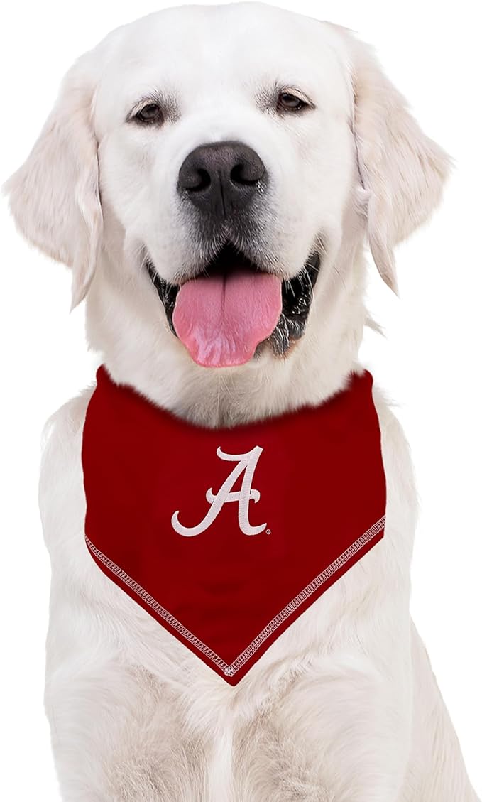 NCAA Alabama Crimson Tide Tie Bandana, Small/Medium. Dog Bandana Scarf Bib for Pet Cat Dog. The Ultimate Game-Day, Party Bandana