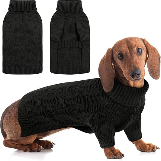 ASENKU Dog Sweater for Medium Dog Girls Boys, Fall Winter Turtleneck Long Sleeve Pet Christmas Sweater, Pullover Sweatshirt for Dachshund, Westie(Grey,Large)