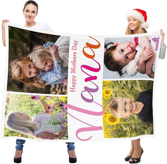 Custom Blanket with Photo, Personalized Photo Blanket, Customized Picture Blankets, Customizable Blankets, Personalized Birthday Gifts for Baby, Girl, Boy, Pet