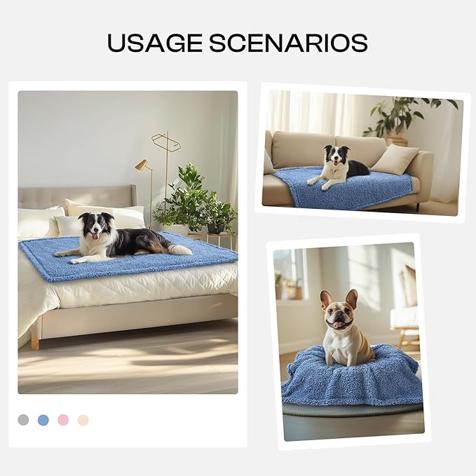 Luciphia Premium Fleece Dog Puppy Blanket Soft Pet Sherpa Calming Cat Blankets Throw for Small Medium Dog Cat(Haze Blue,41x31 inches)