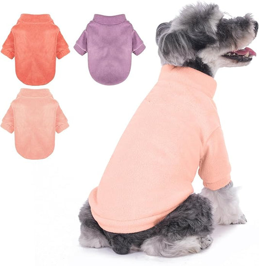 Dog Sweater, 3 Pack Dog Sweaters for Small Dogs Girl Boy, Ultra Soft Warm Puppy Clothes Dog Coat for Winter (Rose+Lt Pink+Lt Purple, Small)