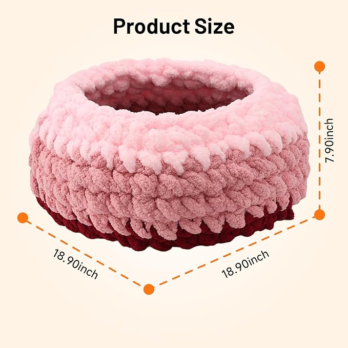 Cat Nest Bed for Indoor Kitten Cloud Pink Handwoven Washable Extra Soft Round Cave House Furniture