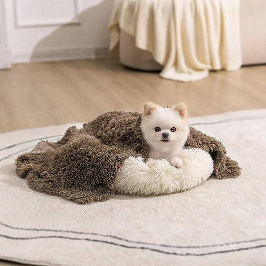 gogobunny Waterproof Dog Blanket for Large Dogs, Cats, Puppy, Reversible Faux Fur Pet Throw Blanket, Washable, Calming Furniture Protection for Sofa Bed (25x35 Inch (Pack of 1), Stone)