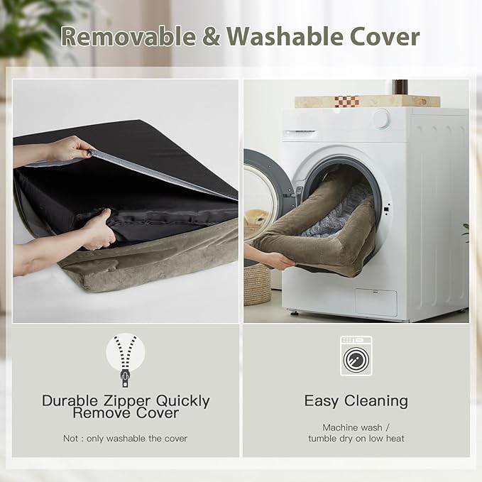 WNPETHOME XXL Extra Large Dog Bed, Washable Dog Couch with Removable Waterproof Cover, Orthopedic Large Pet Sofa Bed with Bolster Sides for Sleeping