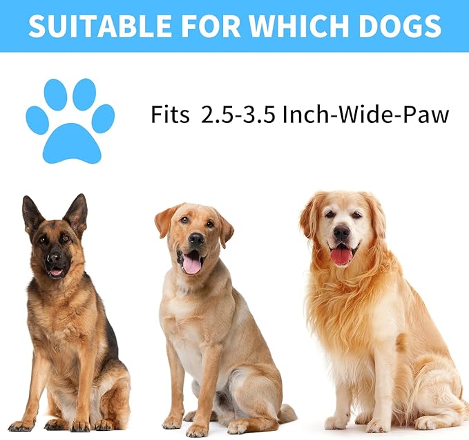 Comotech Dog Paw Cleaner with Bath Brush & Absorbent Towels - Adjustable Ring Handle for Long and Short-Haired Dogs (Large, Blue)