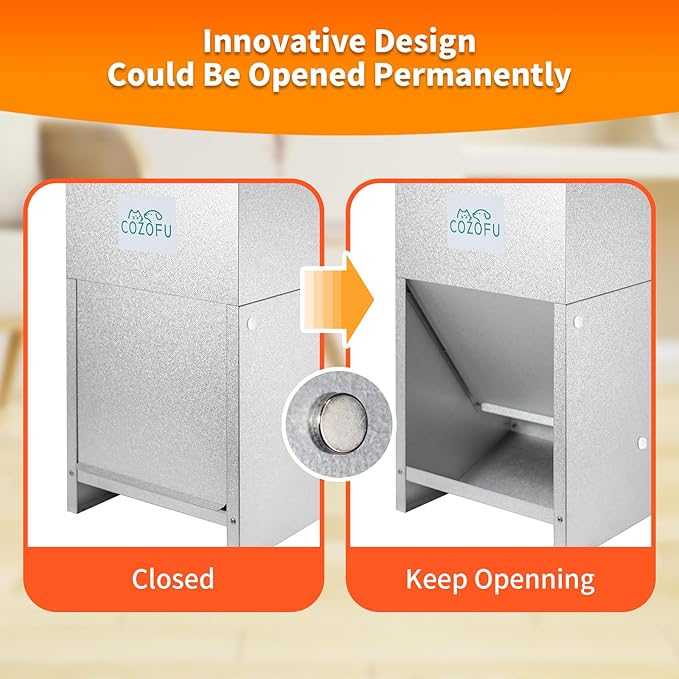 Dog Feeder - Galvanized Metal Pet Food Station for Indoor & Outdoor Use - Automatic Gravity-Fed Dispenser Suitable for Small, Medium, and Large Dog Breeds - Capacity: 25 Pounds of Dry Kibble