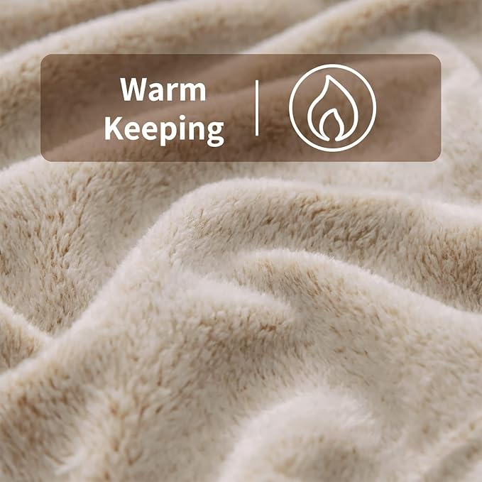 FY FIBER HOUSE Flannel Fleece Leopard Print Throw Blanket Super Soft Lightweight Fluffy Throw for Couch, 40"X50",Brown