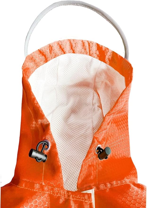 Dog Raincoat Waterproof Reflective Slicker - Lightweight Breathable Hooded Poncho Rain Coat Jacket with Adjustable Belly Strap and Leash Hole for Small Medium Large Dogs (Orange, XX-Large)