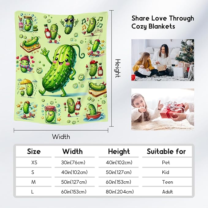 Girls Blankets Pickle Blanket Gifts for Pickle Lovers Kids Boys, Soft Fleece Toddlers Throw for Decoration, 30"x40"