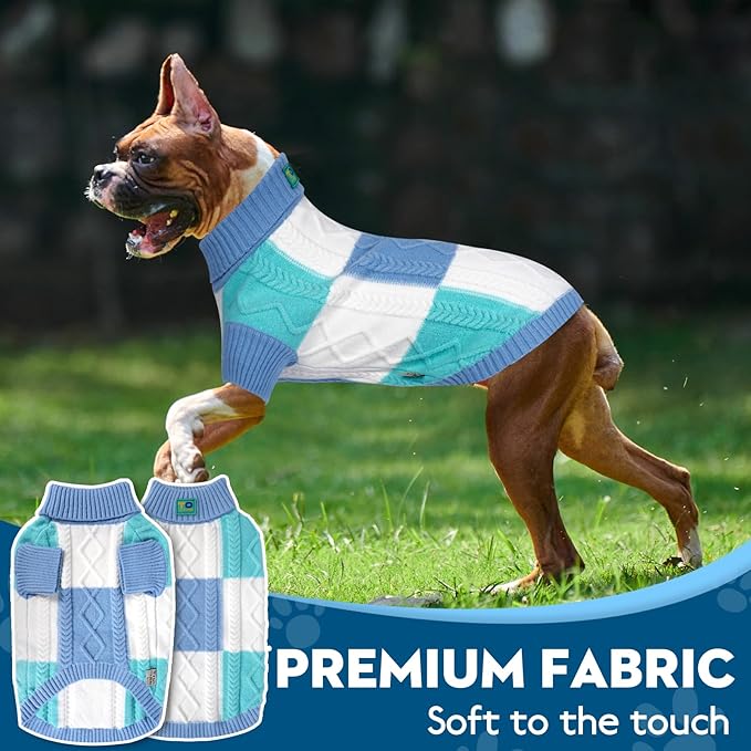 Pet Sweaters,Turtleneck Pullover Dog Sweater,Pet Sweaters for Dogs,Pet Clothes,Pet Clothing,Suitable for All Types of Dogs and Most Seasons (Blue Group,M)