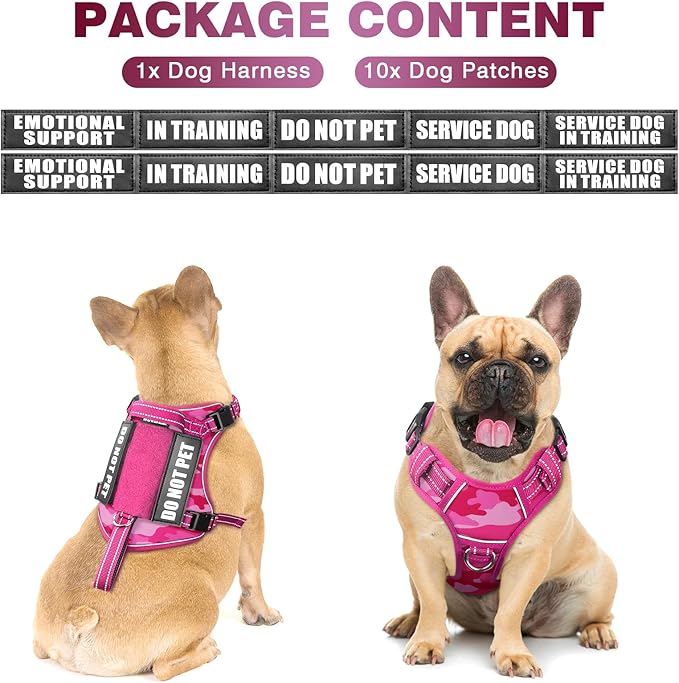 WINSEE Tactical Dog Harness, No Pull Dog Harness for Medium Large Dogs with Handle & Molle, Military Service Dog Vest Harness in Training Pet Harness for Small Dogs