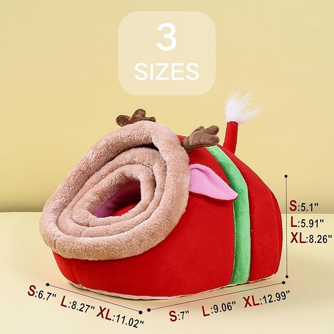 JanYoo Ferret Bed - House Hide & Cage Accessories (S, Reindeer)