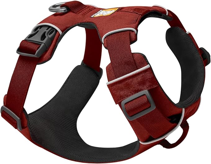 Ruffwear, Front Range Dog Harness, Reflective Soft Padded Everyday Harness with Dual Leash Clips, Adjustable and Lightweight Fit for Training or Walking for All Dogs, Red Clay, Medium