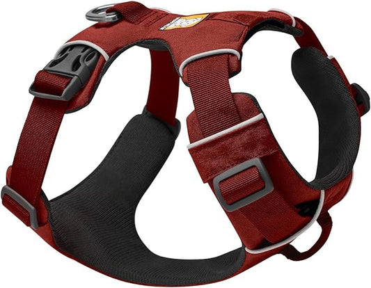 Ruffwear, Front Range Dog Harness, Reflective Soft Padded Everyday Harness with Dual Leash Clips, Adjustable and Lightweight Fit for Training or Walking for All Dogs, Red Clay, Large/X-Large