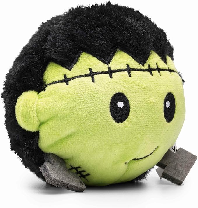 Flourish Pets 2 in 1 Halloween Multi-Layer Chew Toy for Active Dogs | Non-Toxic BPA Free Double Stitched Soft Fabric Exterior Dog Toys | Long-Lasting Dog Plush Toys– Frankenstein 3.5"
