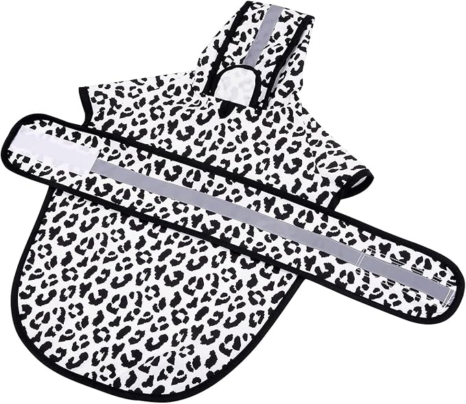 HDE Dog Raincoat Jacket Reflective Adjustable Hooded Pet Poncho Rain Coat with Leash Hole for Small to X-Large Dogs