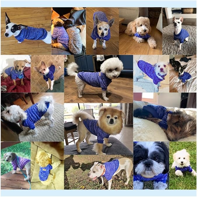 Jecikelon Dog Clothes Dogs Sweater Soft Puppies Clothing Winter Puppy Sweaters Warm Outfit for Dogs Small XXS XS Cat Apparel (X-Small, Dark Blue)