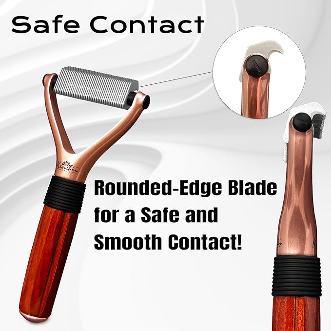 Kenchii Luxury Pet Grooming Rake - 16 Teeth - Enhance Your Pet's Coat with Precision - Metal, Short hair, Long or Double coat, Manual, Professional Precision, Durable Construction