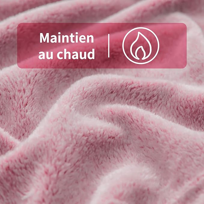 FY FIBER HOUSE Flannel Fleece Leopard Print Throw Blanket Super Soft Lightweight Fluffy Throw for Couch, 90"X90",Hot Pink