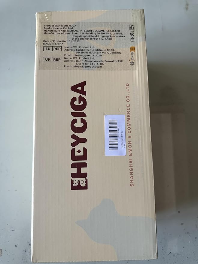 EHEYCIGA Orthopedic Dog Beds for Large Dogs with Removable Washable Cover for Crate, Beige, 35x23