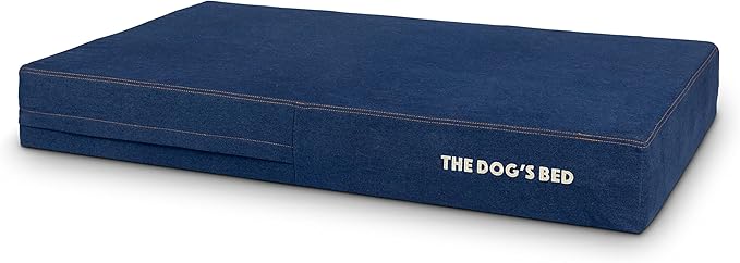 The Dog’s Bed Orthopedic Memory Foam Dog Bed, XL Blue Denim, Pain Relief for Arthritis, Hip & Elbow Dysplasia, Post Surgery, Lameness, Supportive, Calming, Waterproof Washable Cover
