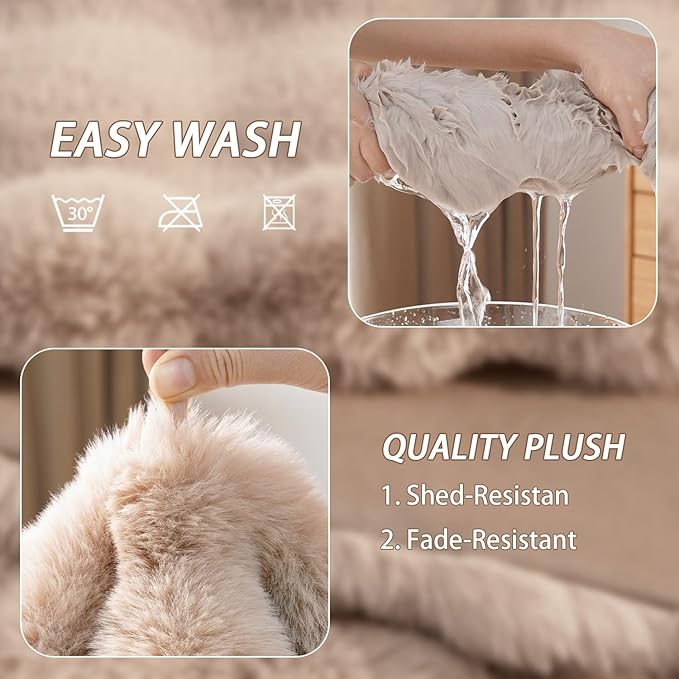 Dog Blanket Ultra Soft Fuzzy Faux Fur Cat Blankets for Indoor Cats Ultra Soft Plush Faux Fur Machine Washable Reversible Pet Throw Protector for Couch Furniture 39"X 30" Coffee