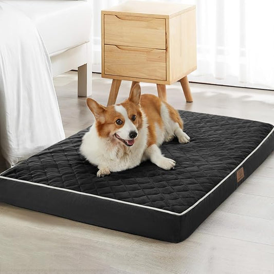 WNPETHOME Orthopedic Dog Bed Medium Size Dog, Waterproof Medium Dogs Bed with Removable Washable Cover, Multi-Needle Quilting Dogs Crate Bed