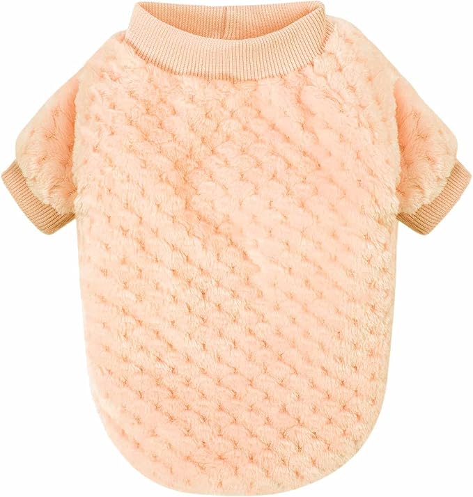 Dog Sweater, 2 or 3 Pack Dog Sweaters for Small Medium Dogs or Cat, Warm Soft Flannel Pet Clothes for Dogs Girl or Boy, Dog Shirt Coat Jacket (X-Small, Grapefruit+Peach)