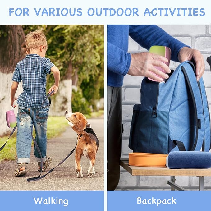 Dog Water Bottle Portable - Food Grade Material, 10Oz Leak Proof Dog Travel Water Bottle, Pet Water Bowl Dispenser, Dog Walking Accessories for Hiking Travelling, Puppy Birthday Gifts