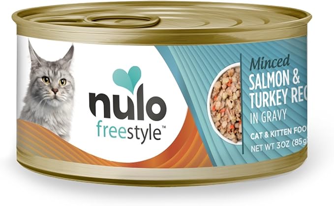 Nulo Salmon & Turkey Grain-Free Minced Wet Canned Cat Food, 3 Ounce (Pack of 24)