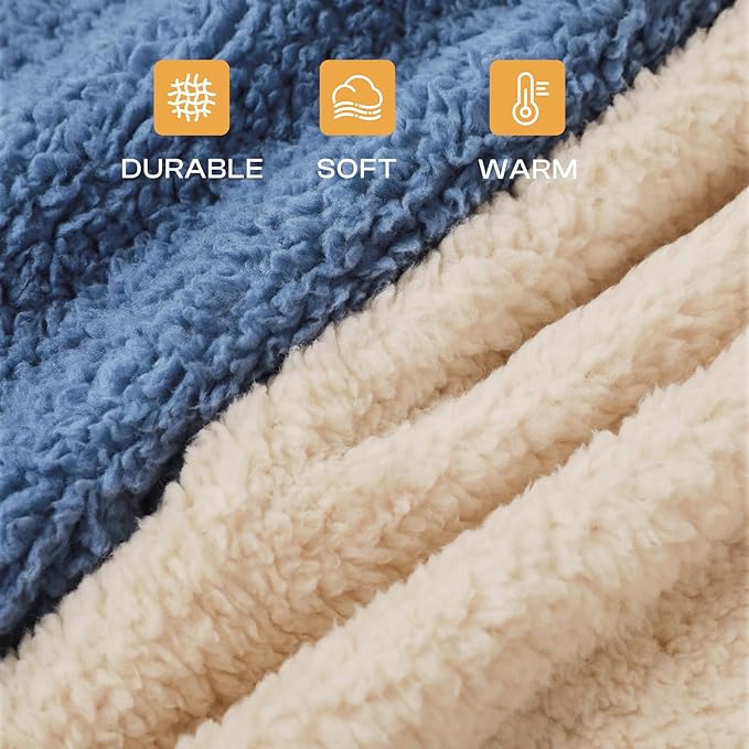 Luciphia Premium Fleece Dog Puppy Blanket Soft Pet Sherpa Calming Cat Blankets Throw for Small Medium Dog Cat(Haze Blue,57x40 inches)