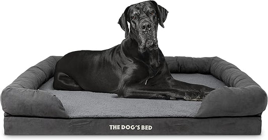 The Dog’s Bed Medium Support Memory Foam Dog Bed XXL Plush Grey, Pain Relief: Arthritis, Hip & Elbow Dysplasia, Supportive, Calming, Waterproof Washable Cover