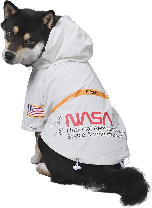 ChoChoCho NASA Dog Raincoat, Reflective Water Proof Rain Jacket, Costume, Clothes, Pet Stylish Streetwear Outfit for Cat Puppy Small Medium Large (White, 3XL)