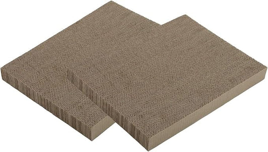 Necoichi Cardboard Cat Scratcher Bed for Indoor Cats - Cat Scratching Board (16" Wide, c. Replacement 2 Pads)