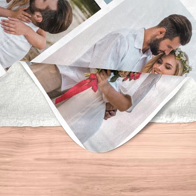 Custom Blanket with Photo, Personalized Blanket with Picture, Customized Photo Blankets, Customizable Picture Blankets, Personalized Anniversary Couple Gifts for Women Men Boyfriend Girlfriend