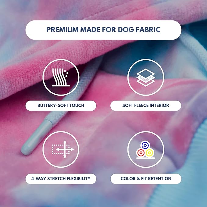 Spark Paws Dog Hoodie – Premium Dog Sweater for Small, Medium, and Large Dogs | Warm Outfits for French Bulldogs, Pitbull, Puppy, Winter Jacket Alternative - Snow Cone - L