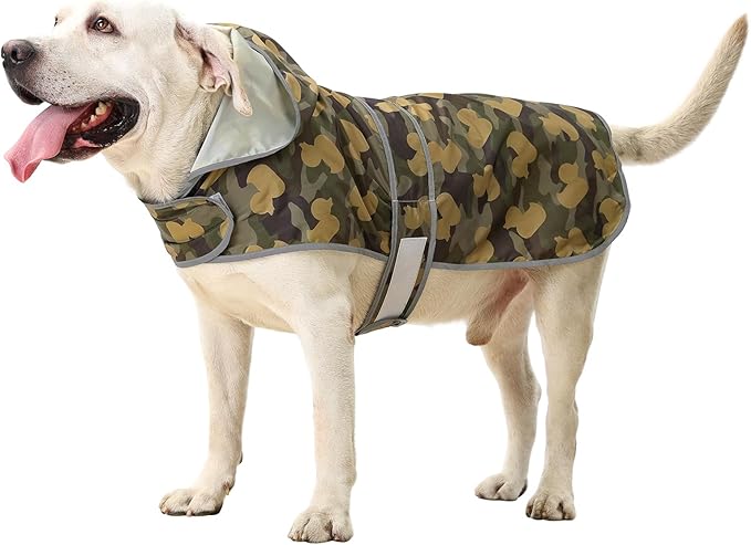 Dog Raincoat Hooded,Waterproof Rain Coat for Dogs with Adjustable Belly Strap,Reflective Strips, Lightweight Slicker Poncho Rain Jacket for Small Medium Large Dogs