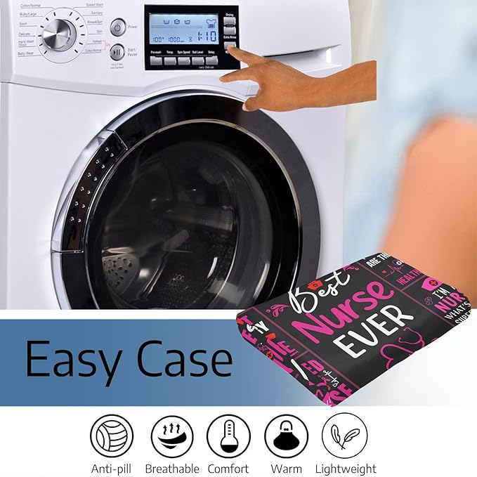 Nurse Pattern Throw Blanket, Nurse Gifts for Women Her, Gifts for Nurse, Soft Lightweight Flannel Blanket, Nurse Practitioner Gifts, Nurse Appreciation Gifts Ideas, Nurse Graduation Gifts 60"X50"