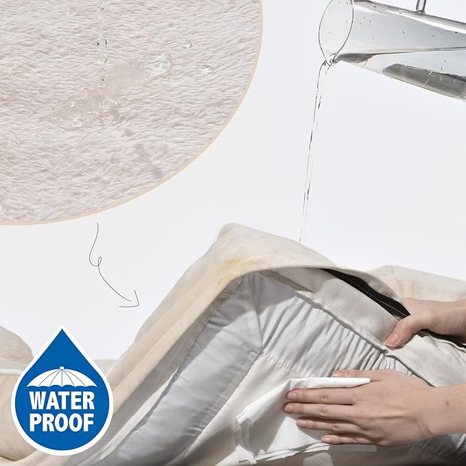 Comfort Expression Orthopedic Dog Bed for Extra Large Dogs 53x42 Inch, Waterproof Supportive Egg Crate Foam XXL Pet Bed with Removable Bolsters, Dog Couch with Washable Cover & Non-Slip Bottom, Beige